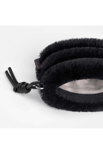 Comfyable Plush AirPods and Mini Accessory Case – Faux Fur, Magnetic Closure – Black