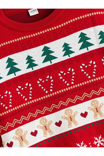 LC Waikiki Lcw Kids Crew Neck Christmas Themed Girls' Knitwear Sweater