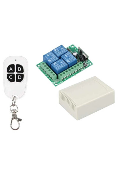 CNL 433MHz RF 4 Kanal Röle Modül DC 12V 4 Buton Kumanda Kablosuz Motor Pompa ...