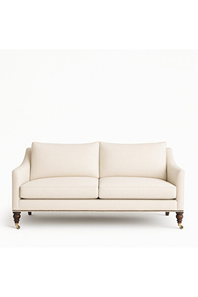 THE IVY CONCEPT STORE Windsor Cream Krem Kadife Üçlü Koltuk