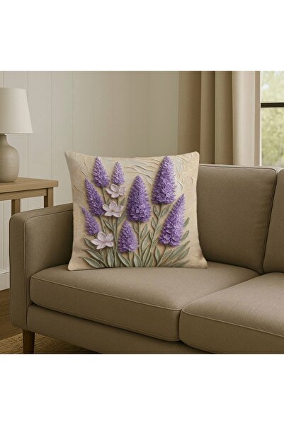 MİNOZA Husă decorativă pentru pernă, cu model de zambile, imprimată digital