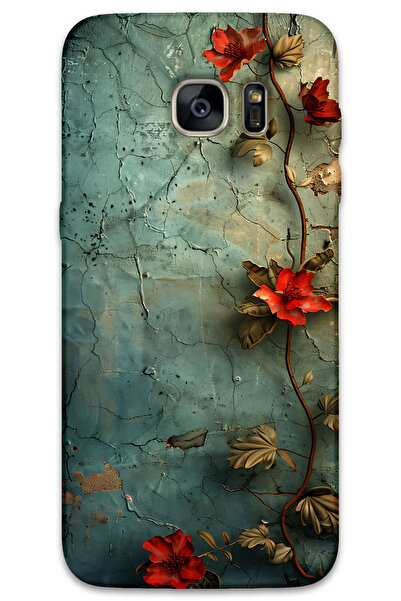 MRCİLETİSİM غطاء خلفي لهاتف سامسونج جالاكسي S7 إيدج بنمط HD مطبوع - زهرة اللبلاب