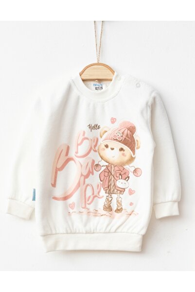 Hoppidik Baby Be Babe Printed Velvet 9-12-18 Months Baby Girl 2-Piece Set