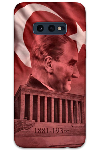 MRCİLETİSİM غطاء خلفي لهاتف سامسونج جالاكسي S10E بنمط HD مطبوع - أتاتورك أنام...