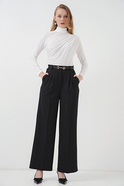 Hiccup Bdart Drape Detailed Bodycon Mock Neck Blouse