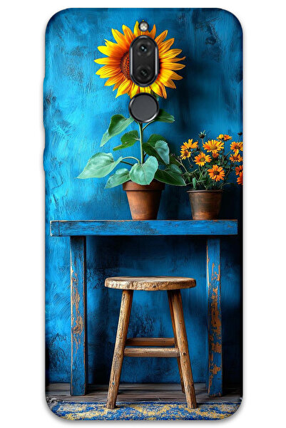 MRCİLETİSİM غطاء خلفي لهاتف هواوي ميت 10 لايت بنمط HD مطبوع - زهرة فنية