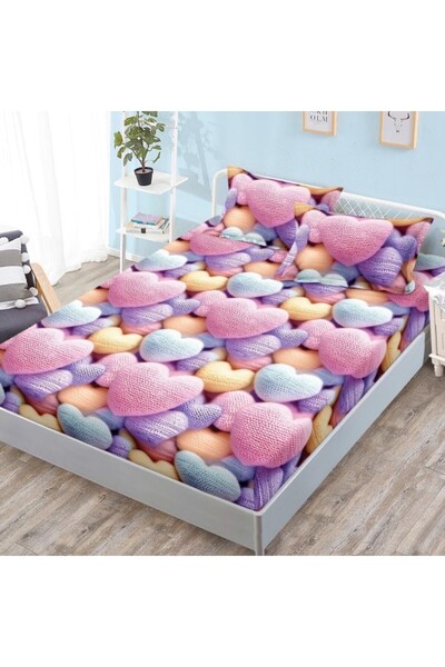 CumparaMisim Fitted Sheet, Satin Cotton, 180x200 cm + 2 Pillowcases 50x70 cm