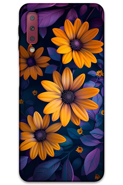 MRCİLETİSİM غطاء خلفي لهاتف سامسونج جالاكسي A7 2018 بنمط HD مطبوع - زهرة صفراء