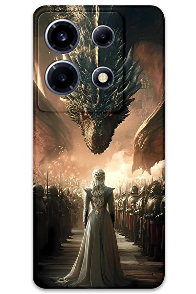 MRCİLETİSİM غطاء خلفي لهاتف انفينيكس نوت 30 VIP بنمط HD B مطبوع - التنانين