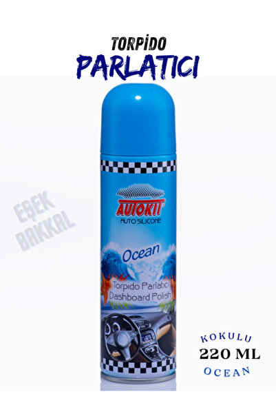 Autokit Parfümlü Torpido Parlatıcı Oto Silikonu Sprey 220 ML OCEAN Araç İçi K...