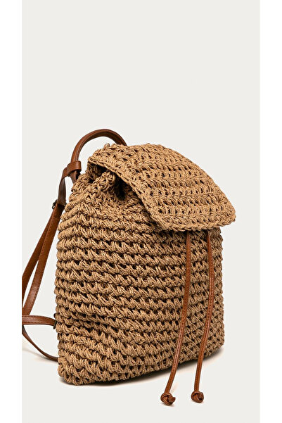 WOMANBAG Handmade Wicker Sports Backpack and Shoulder Bag Wicker Color (30X32Cm)