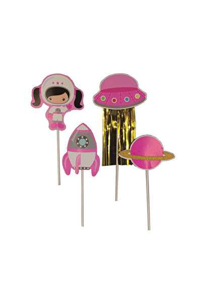 Mirific Party Multicolor cake topper set - astronaut, girl