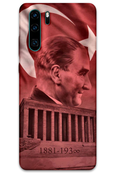 MRCİLETİSİM Huawei P30 Pro Case Hd Pattern Printed Back Cover - Ataturk Anımitabir