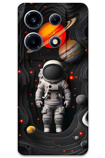 MRCİLETİSİM غطاء خلفي لهاتف انفينيكس نوت 30 VIP بنمط HD B مطبوع - كواكب رواد الفضاء