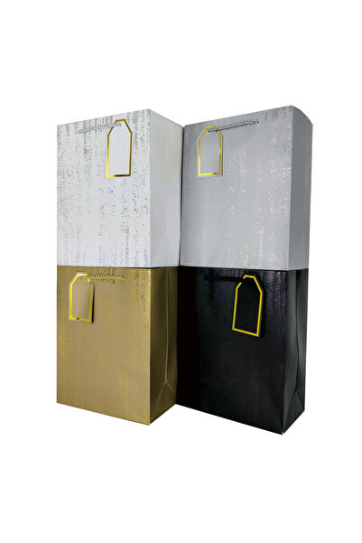 Mirific Party Set de 4 pungi cadou albe, aurii, argintii, negre, 32x26x12 cm, PZ3753