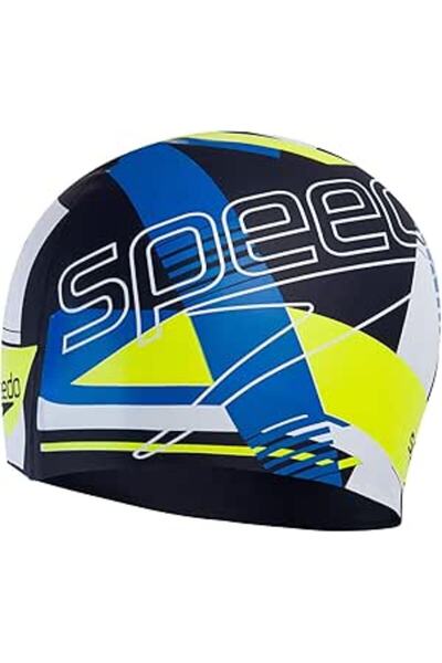 SPEEDO قبعة سباحة بطباعة الشعار