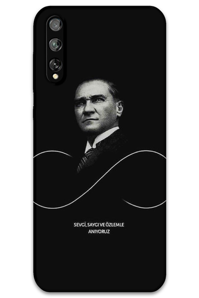 MRCİLETİSİM غطاء خلفي لهاتف هواوي P Smart S / Y8P بنمط HD مطبوع - أتاتورك إنف...