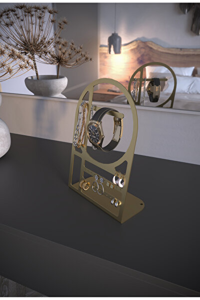 alfams by fmsa Metal Takı ve Saat Standı – Küpe Kolye Bileklik Organizer Düze...