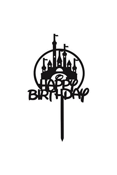 Mirific Party Topper negru, 165 x 94 x 1,5 mm, castel Disney, la mulți ani