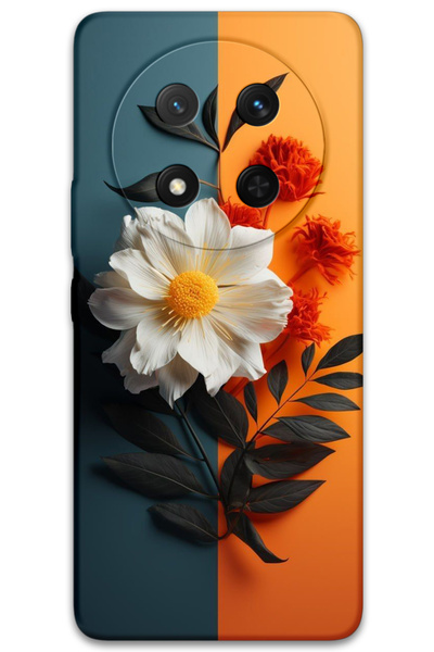 MRCİLETİSİM غطاء خلفي لهاتف هواوي هونور ماجيك 7 لايت بنمط HD مطبوع - زهرة بيض...