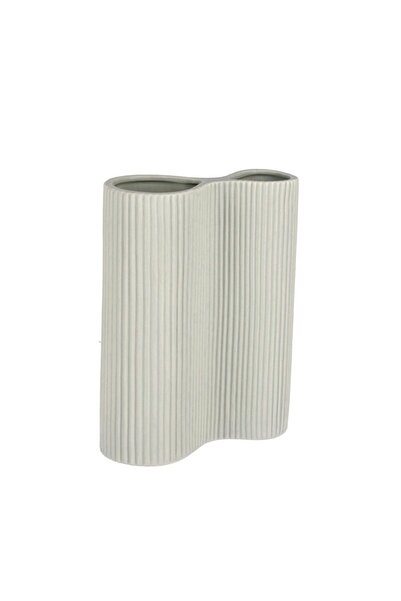 Bizzotto Vivy Striato Light Gray L Vase -