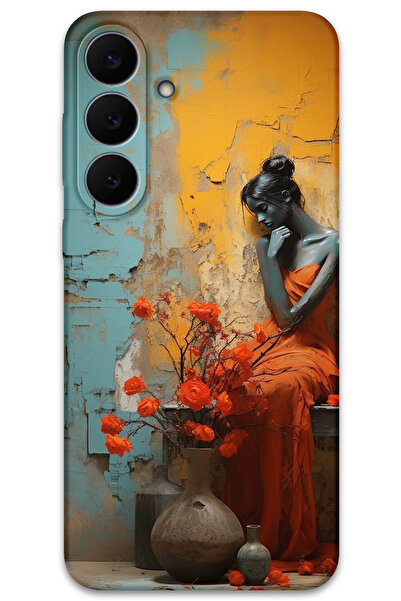 MRCİLETİSİM غطاء خلفي لهاتف سامسونج جالاكسي S25 FE بنمط HD مطبوع - امرأة وحيدة