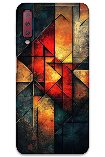 MRCİLETİSİM غطاء خلفي لهاتف سامسونج جالاكسي A7 2018 بنمط HD مطبوع - ألوان دافئة