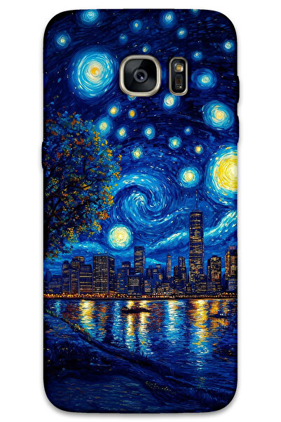 MRCİLETİSİM غطاء خلفي لهاتف سامسونج جالاكسي S7 إيدج بنمط HD مطبوع - فن الشاطئ