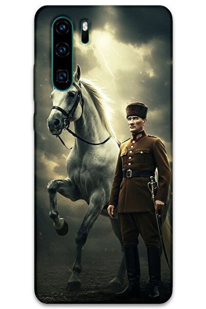 MRCİLETİSİM غطاء خلفي لهاتف هواوي P30 برو بنمط HD مطبوع - أتاتورك شيمبك