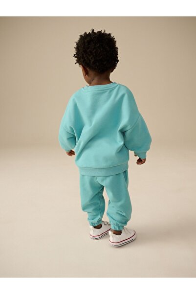 Next Baby Cotton Green/Yellow Dino Jersey Sweatshirt Long Sleeve Bottom Top Set