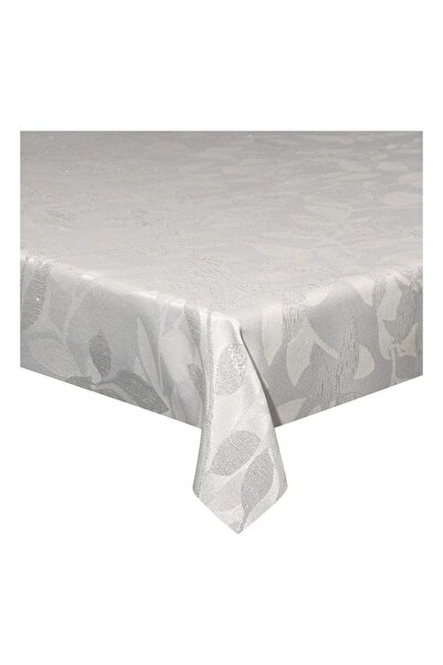 Andrea Fontebasso Leaves Tablecloth, Polyester, 150 x 300 cm, White/Grey
