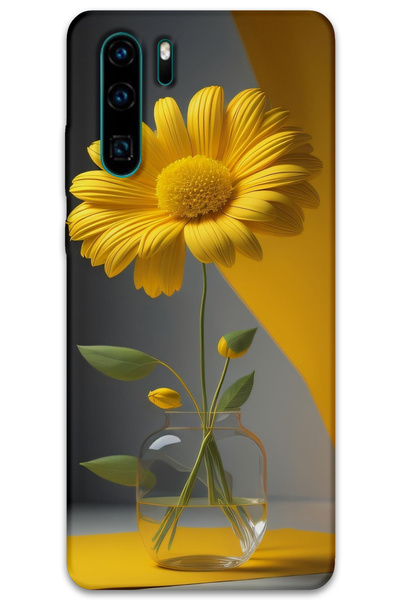 MRCİLETİSİM غطاء خلفي لهاتف هواوي P30 برو بنمط HD مطبوع - زهرة الفانوس