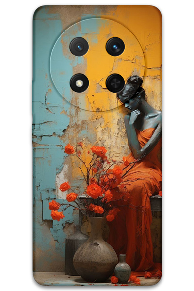 MRCİLETİSİM غطاء خلفي لهاتف هواوي هونور ماجيك 7 لايت بنمط HD مطبوع - امرأة وحيدة