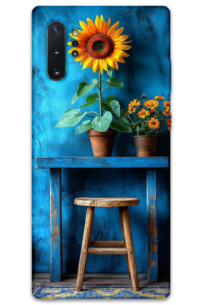 MRCİLETİSİM غطاء خلفي لهاتف سامسونج جالاكسي نوت 10 بلس بنمط HD مطبوع - زهرة فنية