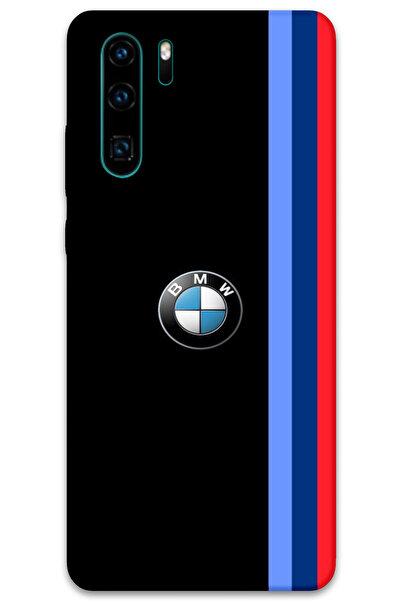 MRCİLETİSİM غطاء خلفي لهاتف هواوي P30 برو بنمط HD مطبوع - ثلاثة خطوط سوداء