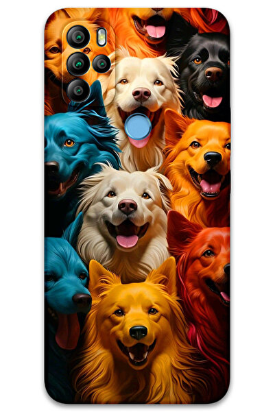 MRCİLETİSİM غطاء خلفي من جينرال موبايل GM 21 Pro Case HD Pattern مطبوع - كلاب ملونة
