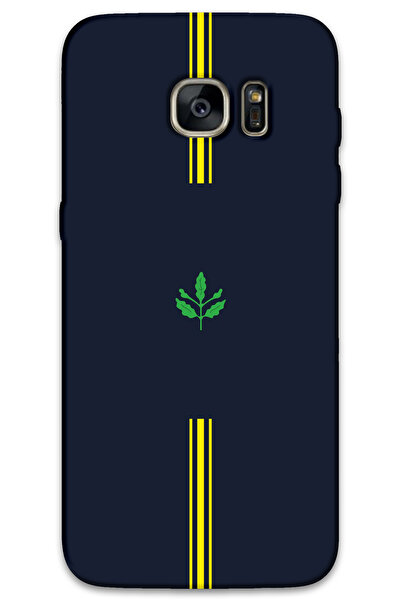 MRCİLETİSİM غطاء خلفي لهاتف سامسونج جالاكسي S7 إيدج بنمط HD مطبوع - أصفر كحلي