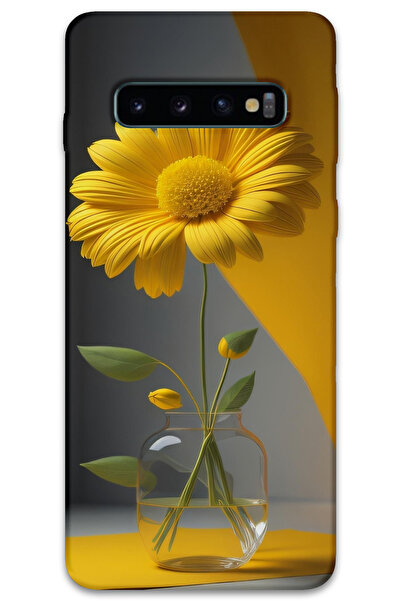 MRCİLETİSİM غطاء خلفي لهاتف سامسونج جالاكسي S10 بلس بنمط HD مطبوع - زهرة الفانوس