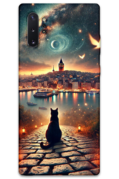 MRCİLETİSİM غطاء خلفي متوافق مع هاتف Galaxy Note 10 Plus بنمط HD مطبوع - Cat ...