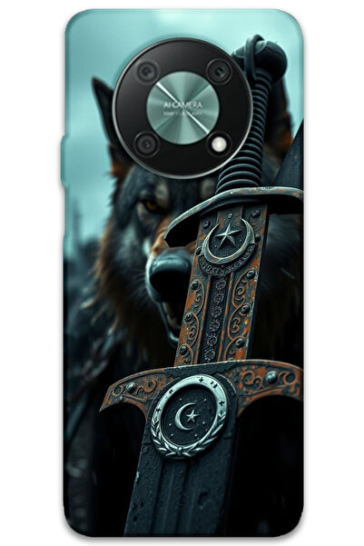 MRCİLETİSİM غطاء خلفي لهاتف هواوي نوفا Y90 بنمط HD مطبوع - سيف نجمة القمر