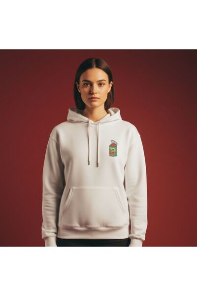 Etoile Studio Unisex White Oversized Hooded Sweatshirt Design Beyincik