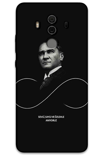 MRCİLETİSİM غطاء خلفي لهاتف هواوي ميت 10 برو بنمط HD مطبوع - أتاتورك إنفينيتي