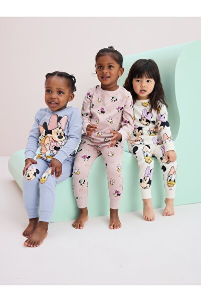 Next Baby Cotton Mickey Mouse Patterned Pajamas 3-Piece Bottom Top Set