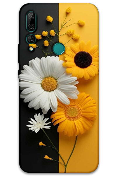 MRCİLETİSİM Huawei Y9 Prime 2019 Kılıf HD Desen Baskılı Arka Kapak - Papatya