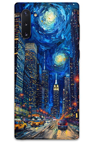 MRCİLETİSİM غطاء خلفي لهاتف سامسونج جالاكسي نوت 10 بنمط HD مطبوع - شارع الفن