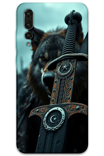 MRCİLETİSİM غطاء خلفي لهاتف هواوي P20 Pro بنمط HD مطبوع - سيف نجمة القمر