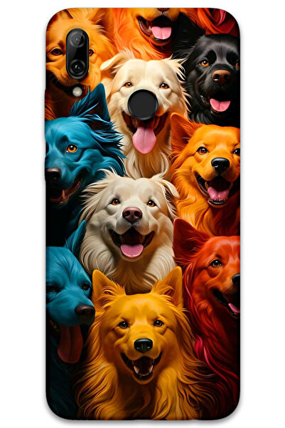 MRCİLETİSİM غطاء خلفي لهاتف هواوي بي سمارت 2019 بنمط HD مطبوع - كلاب ملونة