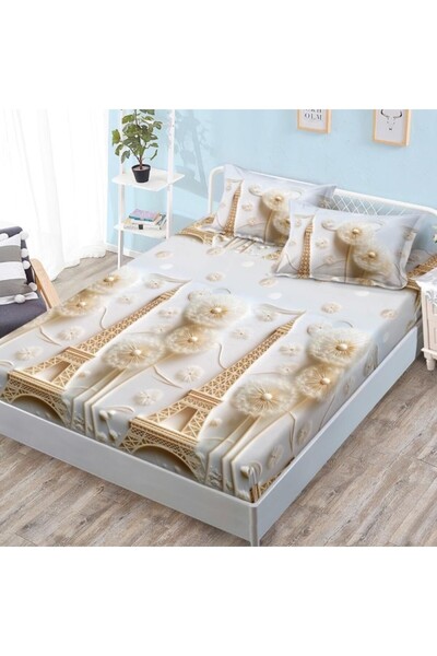 CumparaMisim Fitted Sheet, Satin Cotton, 180x200 cm + 2 Pillowcases 50x70 cm