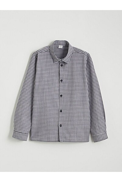 LC Waikiki Cămașă pentru băieți în carouri cu mâneci lungi LCW Kids