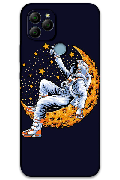 MRCİLETİSİM غطاء خلفي من جينرال موبايل GM 21 بنمط HD مطبوع - رائد الفضاء على القمر